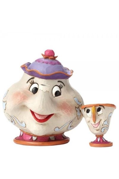 DISNEY  Traditions Belle Et La B&ecirc;te Mrs Potts Et Chip 10 Cm