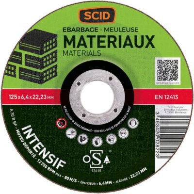 SCID Disque &agrave; &eacute;barber usage intensif - &Oslash; 125 mm - Tous mat&eacute;riaux - 