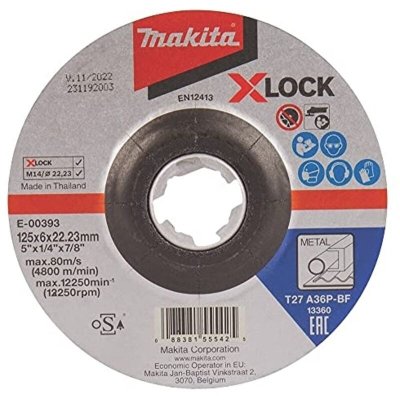 MAKITA Disque &agrave; &eacute;barber X-Lock pour meuleuses &Oslash;125 mm -  E-00393