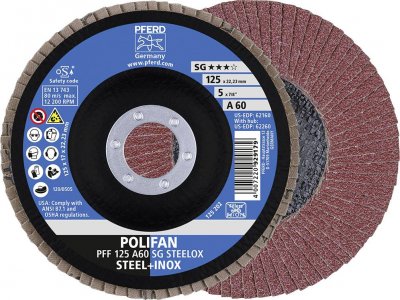 PFERD TOOLS Disque &agrave; lamelles a 60SG droit 125mm G60 Pferd 1 pcs