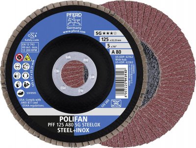 PFERD Disque &agrave; lamelles a 80SG droit 125mm G80  1 pcs