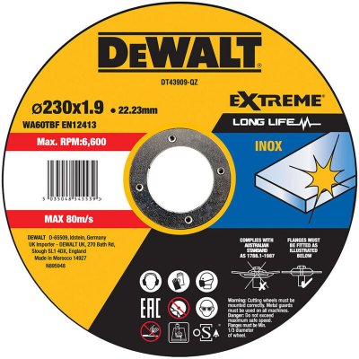 DEWALT Disque &agrave; tron&ccedil;onner 1 pi&egrave;ce  DT43909-QZ 1 pc(s)
