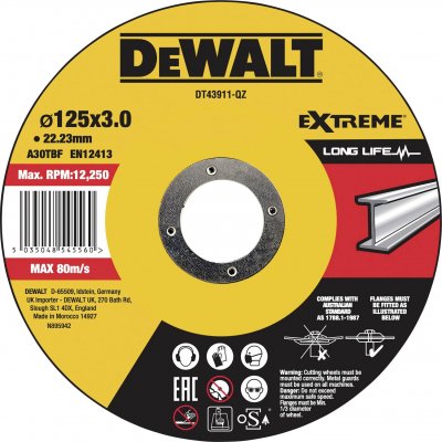 DEWALT Disque &agrave; tron&ccedil;onner &agrave; moyeu d&eacute;port&eacute; 1 pi&egrave;ce  DT43911-QZ 1 pc(s) R543071