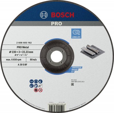 BOSCH Disque a tronconner a moyeu d&eacute;port&eacute; - 230X3,0MM MQA10208 - 