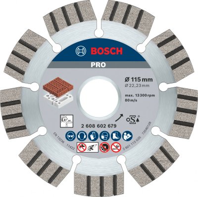 BOSCH Disque &agrave; tron&ccedil;onner diamant&eacute; Best for Abrasive, 115 x 22,23 x 2,2 x 12 mm  2608602679
