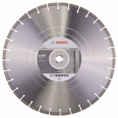 BOSCH Disque &agrave;&nbsp; Tron&ccedil;onner Diamant&eacute; Standard For Concrete (450 X 25,40 X 3,6 X 10 Mm)