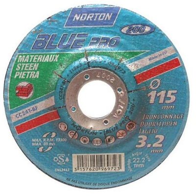 NORTON Disque &agrave; tron&ccedil;onner  Expert Blue Pro Materiaux 115X3,2X22,2