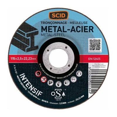 SCID Disque &agrave; tron&ccedil;onner - &Oslash; 115 mm - Tous m&eacute;taux - 