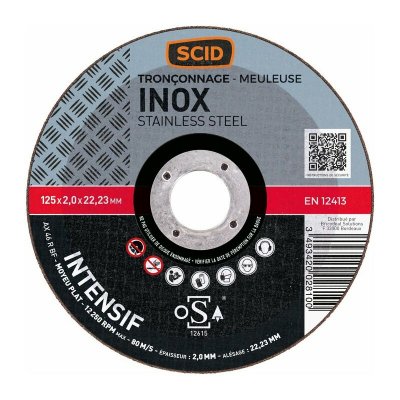 SCID Disque abrasif m&eacute;taux &Oslash; 125 x 22,2 x 2 mm