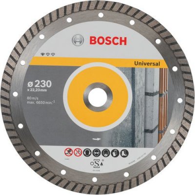 BOSCH ACCESSORIES Disque de coupe diamant standard pour turbo universel, 180x22,23x2,5x10 mm, lot de 1