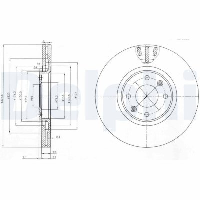 DELPHI Disque de frein avant  BG4002 (Jeu de 2)