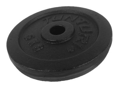 TUNTURI Disque de musculation  - 5kg - fonte - noir
