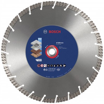 BOSCH Disque Diamant Multi-materiaux Expert 300x22.23x2.8x15mm