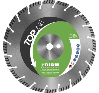 DIAM INDUSTRIES Disque diamant &Oslash;350/20 DIAM pour pierre dure et granit - GR70350/20
