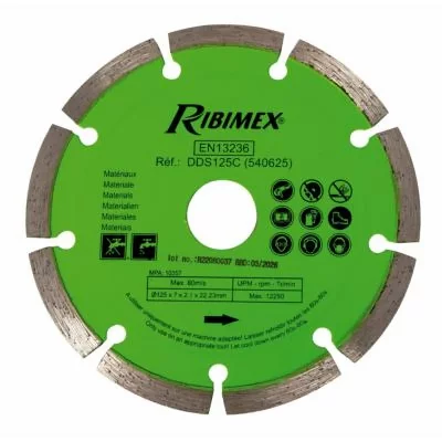 RIBIMEX Disque diamant segment&eacute; 125&nbsp;mm Classe C