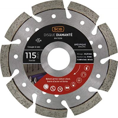 SCID Disque diamant ventil&eacute; &agrave; tron&ccedil;onner - &Oslash; 230 mm - B&eacute;ton / M&eacute;tal - 