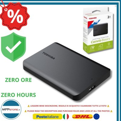 TOSHIBA Disque Dur Externe  Canvio Basics HDTB520EK3AA 2TB 2.5 HDD USB 3.1 Noir 