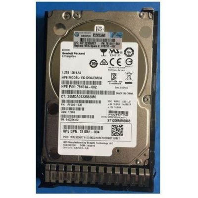 HPE Disque Dur Interne Hewlett Packard Enterprise 872737-001 1200Go HDD 2.5 SAS 10000 tr/min Noir 