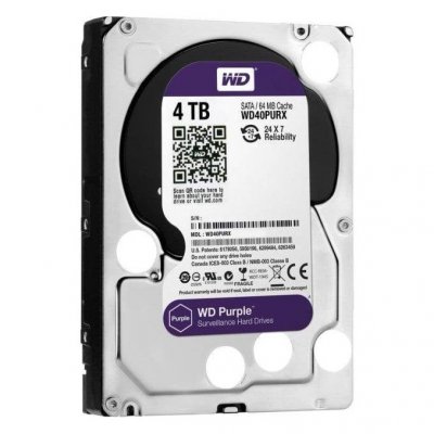 WESTERN DIGITAL Disque dur interne Purple 4 To SATA WD40PURX pour enregistreur vid&eacute;o DVR