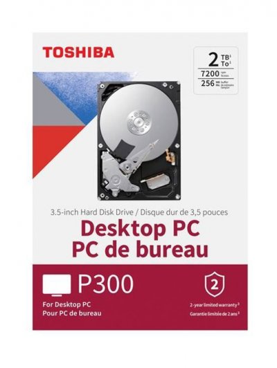 TOSHIBA Disque dur interne  P300 High Performance 2 To 3.5 pouces 7200 tours/min 64 Mo 