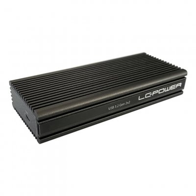 LC POWER Disque Dur SSD Externe  LC-M2-C-NVME-2X2 128Go M.2 USB 3.2 Noir
