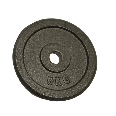 SPORTI Disque en fonte 5 kg FRANCE - Adapt&eacute; aux barres de musculation de diam&egrave;tre 28mm