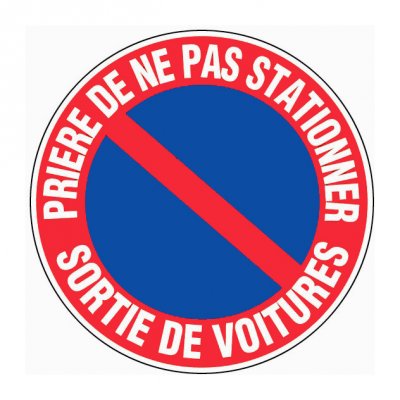 NOVAP Disque &Oslash;18 cm ""D&eacute;fense de stationner sortie de voitures