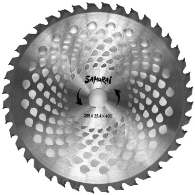 SAMURAI Disque pour d&eacute;broussailleuse 40 dents &Oslash; 250mm Samourai Al&eacute;sage 25,4mm
