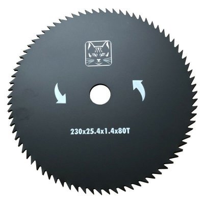 GREENCAT Disque pour d&eacute;broussailleuse 80 dents &Oslash; 230 mm GREEN CAT Al&eacute;sage &Oslash;25.4mm Acier Carbone