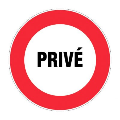 NOVAP Disque rouge d'interdiction, diam&egrave;tre 80 mm, d&eacute;signation ''priv&eacute;''
