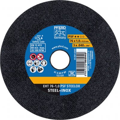 PFERD Disque s&eacute;par&eacute; 76-1.0 PSF Steelox / 10.0 VPE: 25