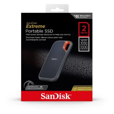 SANDISK Disque SSD Externe portable &reg; Extreme&reg; 2 To Noir