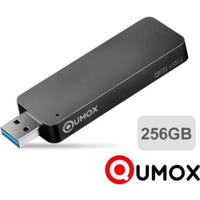QUMOX Disque SSD Externe  256Go USB 3.1 Stick 420MB/s