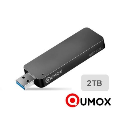 QUMOX Disque ssd externe  2tb portableusb 3.1 stick 420mb/s