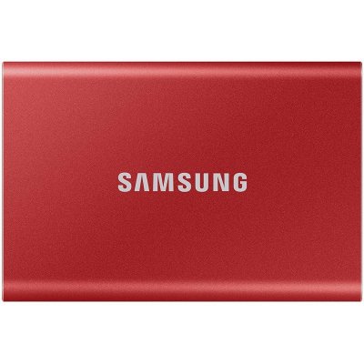SAMSUNG Disque SSD externe  portable T7 500go rouge m&eacute;tallique