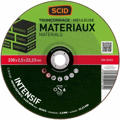 SCID Disques &agrave; tron&ccedil;onner - mat&eacute;riaux - &Oslash; 230 x 3,2 mm