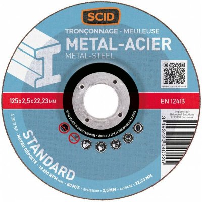 SCID Disques &agrave; tron&ccedil;onner - m&eacute;taux - &Oslash; 125 x 2,5 mm
