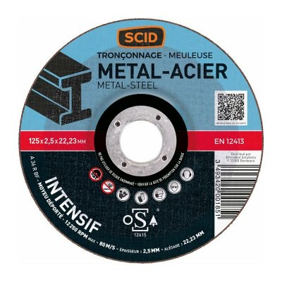 SCID Disques &agrave; tron&ccedil;onner  - M&eacute;taux - Diam&egrave;tre 125 mm - Al&eacute;sage 22,2 mm