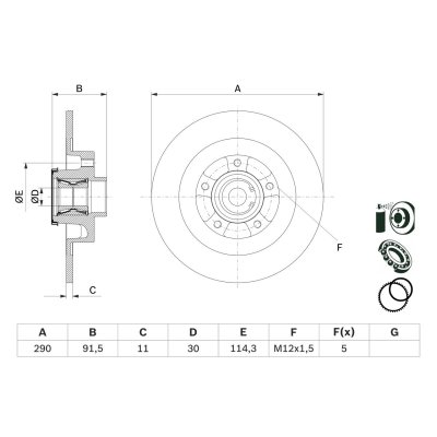 BOSCH Disques de frein  0 986 479 F42