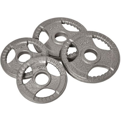 HOMCOM Disques de poids 2,5/2,5/5/5 Kg - 4 poids de musculation - dia. trou 5,4 cm - acier