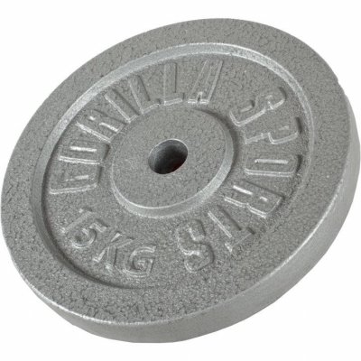 GORILLA SPORTS Disques de poids en fonte gris - De 0,5 KG &agrave; 30 KG - Poids : 15 KG