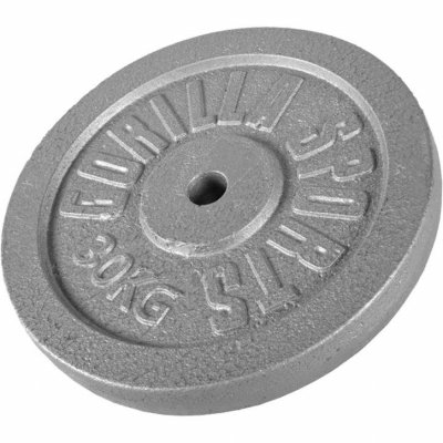 GORILLA SPORTS Disques de poids en fonte gris - De 0,5 kg &agrave; 30 kg - Poids : 30 kg