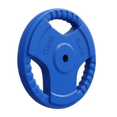 GORILLA SPORTS Disques en fonte avec poignees et revetement caoutchouc 31mm de 1 25 kg a 25 kg poids 20 kg