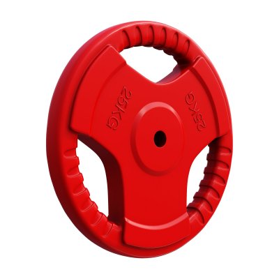 GORILLA SPORTS Disques en fonte avec poignees et revetement caoutchouc 31mm de 1 25 kg a 25 kg poids 25 kg