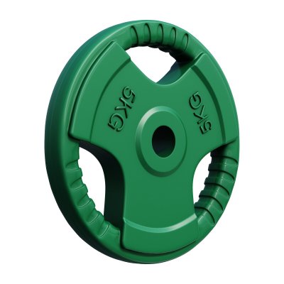 GORILLA SPORTS Disques en fonte avec poignees et revetement caoutchouc 31mm de 1 25 kg a 25 kg poids 5 kg