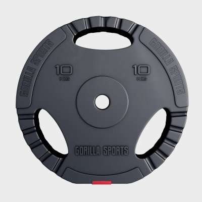 GORILLA SPORTS Disques en plastique avec poignees 31 mm de 1 25 kg a 15 kg poids 10 kg