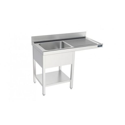 DISTFORM  Plonge 1 Bac avec Etag&egrave;re et Passage pour Lave-Vaisselle &agrave; Gauche - L 1200 x P 700 mm