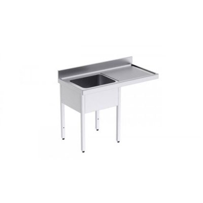 DISTFORM  Plonge 1 Bac avec Passage pour Lave-Vaisselle &agrave; Droite - L 1400 x P 700 mm