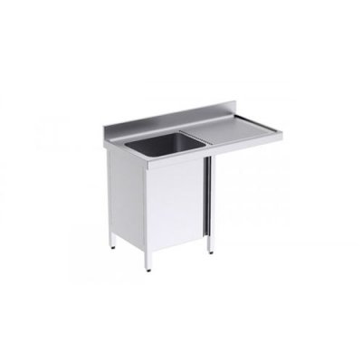 DISTFORM  Plonge 1 Bac avec Portes et Passage pour Lave-Vaisselle &agrave; Droite - L 1200 x P 550 mm