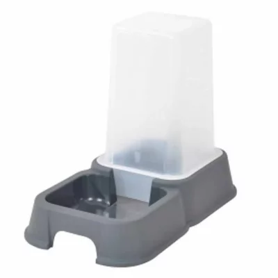 PARIS PRIX Distributeur d'eau et de croquettes pour chien et chat - Gris - 1,5 l